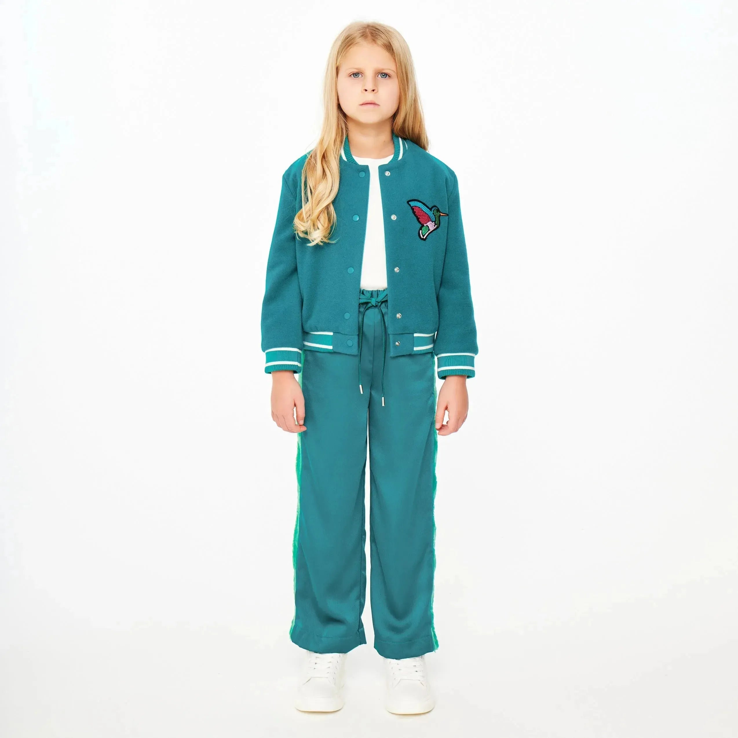Satin Trousers with Sequin Side Detail