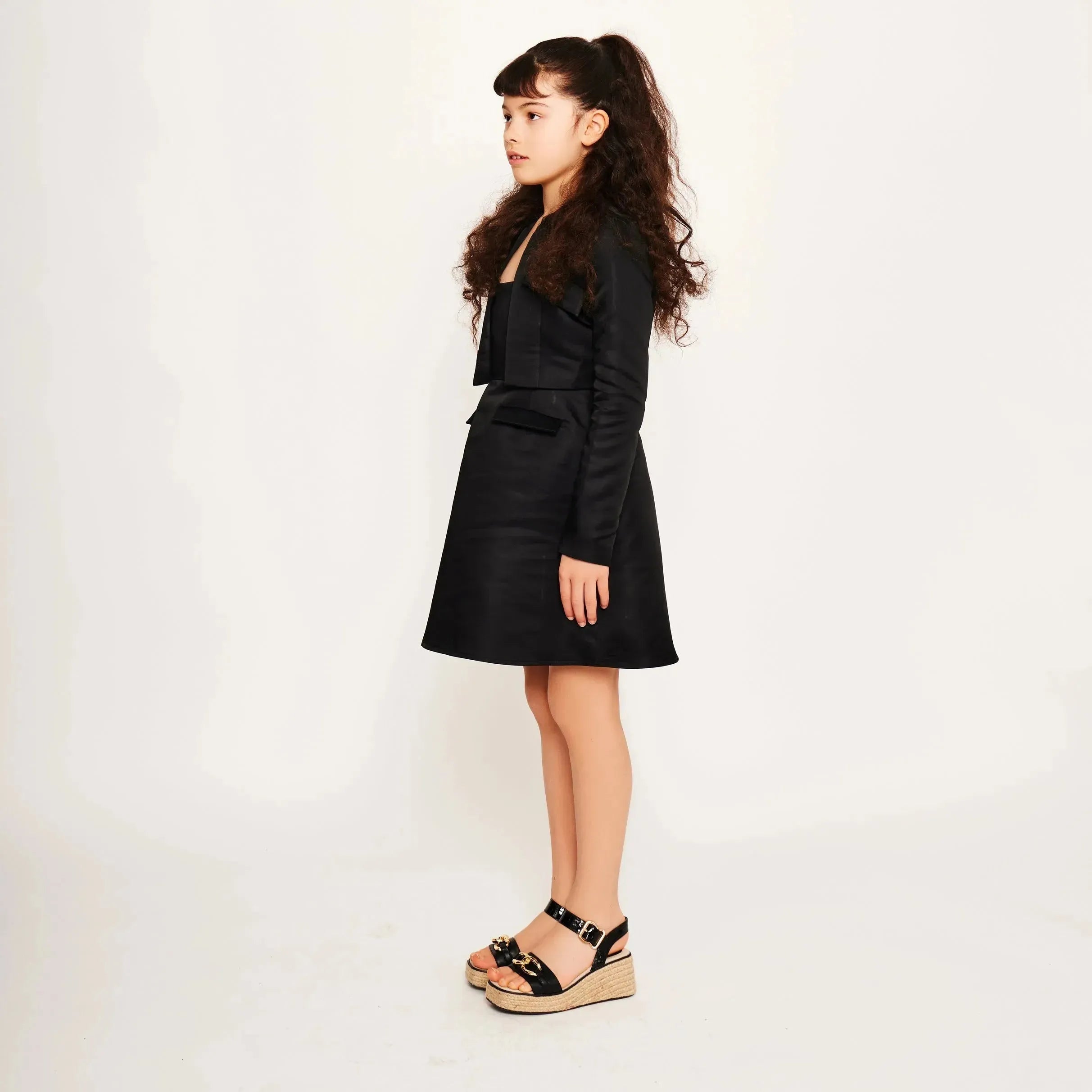 Satin Tailored Cropped Jacket