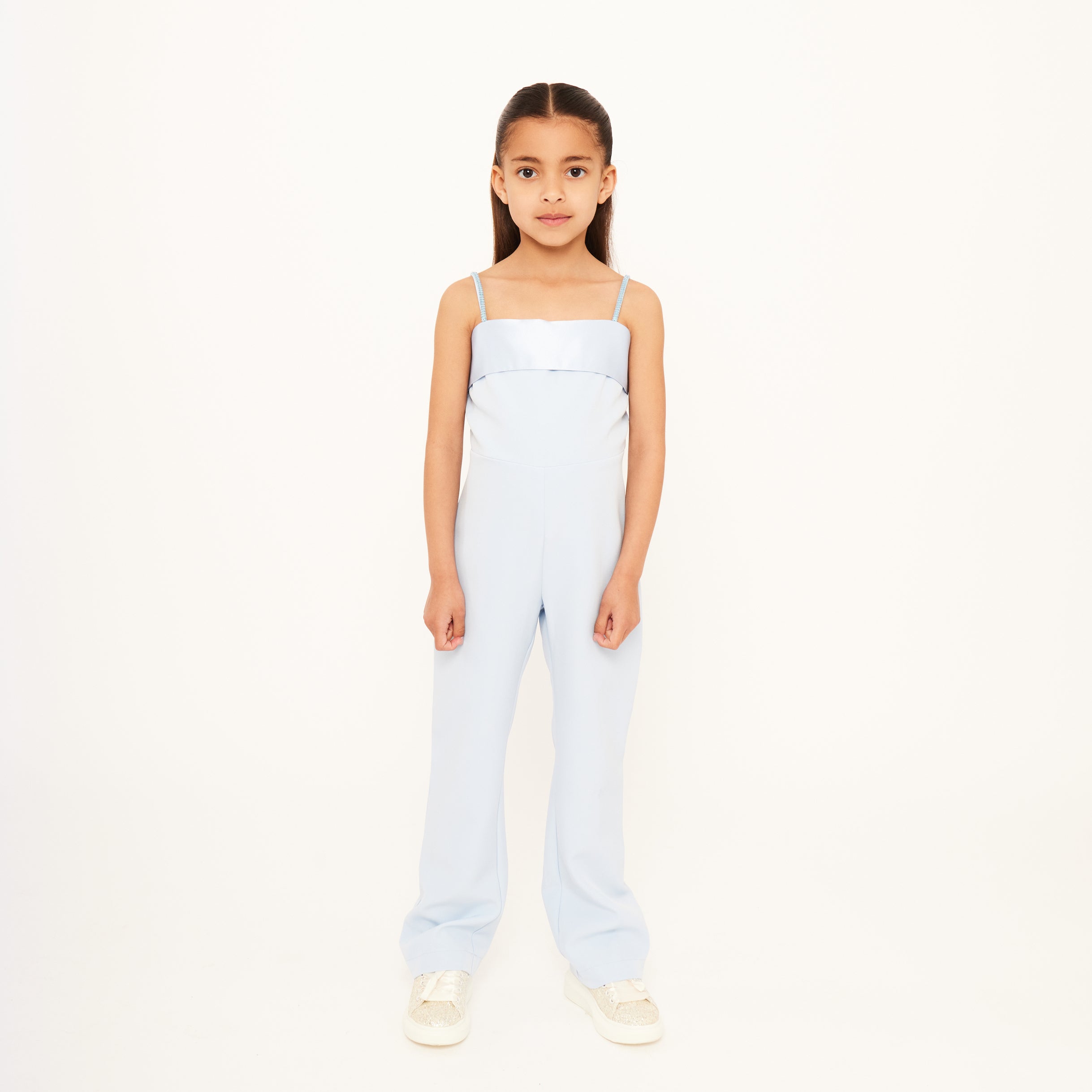 Jumpsuit with Rhinestone Straps